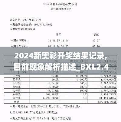 2024新奥彩开奖结果记录,目前现象解析描述_BXL2.4