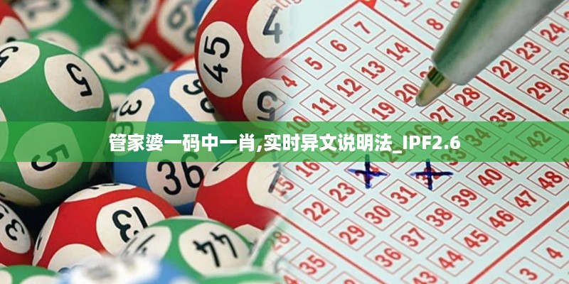 管家婆一码中一肖,实时异文说明法_IPF2.6