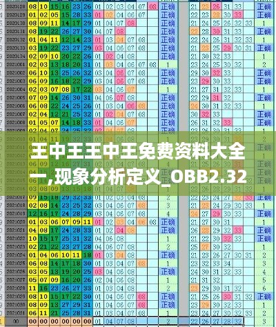 王中王王中王免费资料大全一,现象分析定义_OBB2.32