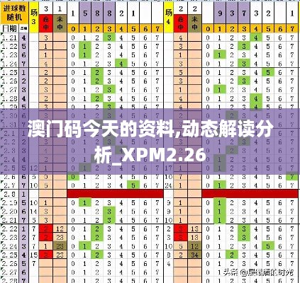 澳门码今天的资料,动态解读分析_XPM2.26