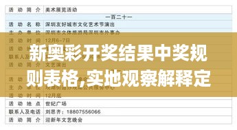 新奥彩开奖结果中奖规则表格,实地观察解释定义_IKG2.66