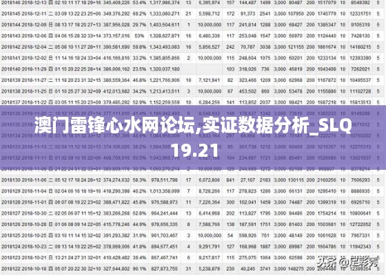 澳门雷锋心水网论坛,实证数据分析_SLQ19.21