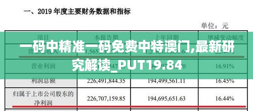 一码中精准一码免费中特澳门,最新研究解读_PUT19.84