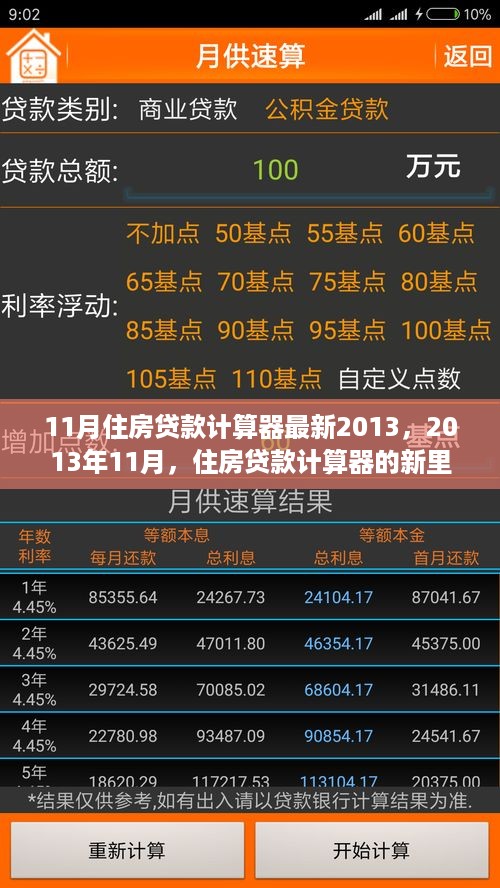 2013年11月住房贷款计算器新里程碑，最新工具助你精准计算