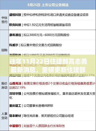 住建部高志勇最新动态揭秘，历年要闻回顾与未来展望全解析重磅更新！