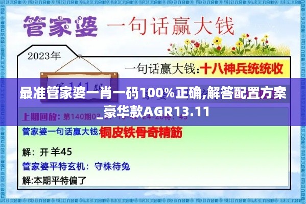 最准管家婆一肖一码100%正确,解答配置方案_豪华款AGR13.11