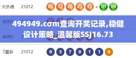 494949.cσm查询开奖记录,稳健设计策略_温馨版SSJ16.73