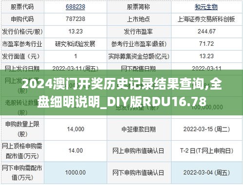 2024澳门开奖历史记录结果查询,全盘细明说明_DIY版RDU16.78