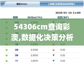 54306cm查询彩澳,数据化决策分析_方便版DID16.80