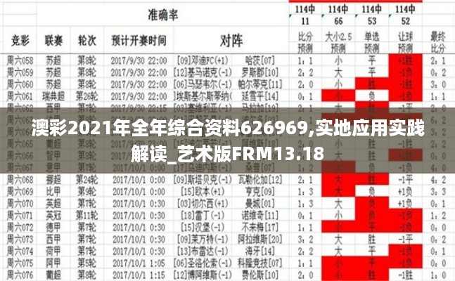 澳彩2021年全年综合资料626969,实地应用实践解读_艺术版FRM13.18