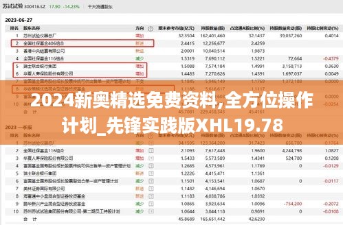 2024新奥精选免费资料,全方位操作计划_先锋实践版XHL19.78