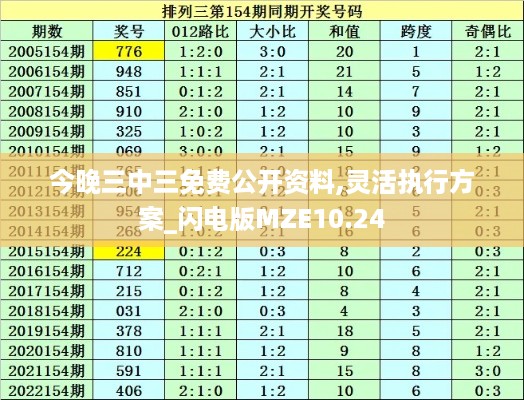 今晚三中三免费公开资料,灵活执行方案_闪电版MZE10.24