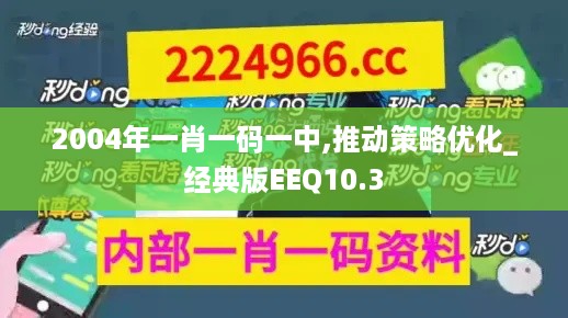 2004年一肖一码一中,推动策略优化_经典版EEQ10.3