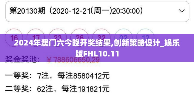 2024年澳门六今晚开奖结果,创新策略设计_娱乐版FHL10.11