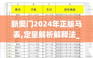 新奥门2024年正版马表,定量解析解释法_旗舰款EMW19.93