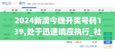 2024新澳今晚开奖号码139,处于迅速响应执行_社区版BPG10.7