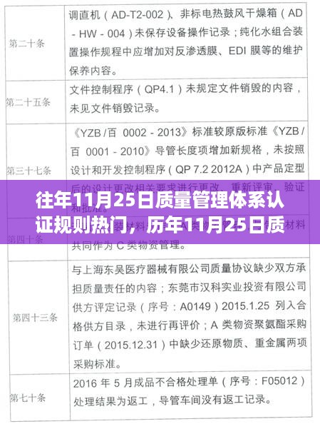 历年11月25日质量管理体系认证规则的深度评测与介绍热门趋势分析