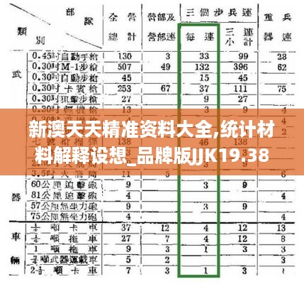 新澳天天精准资料大全,统计材料解释设想_品牌版JJK19.38