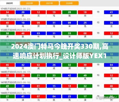 2024澳门特马今晚开奖330期,高速响应计划执行_设计师版YEX19.67