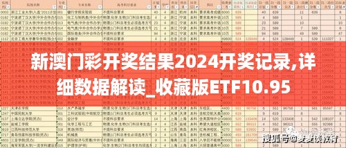 新澳门彩开奖结果2024开奖记录,详细数据解读_收藏版ETF10.95