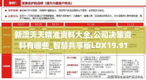 新澳天天精准资料大全,公司决策资料有哪些_智慧共享版LDX19.91