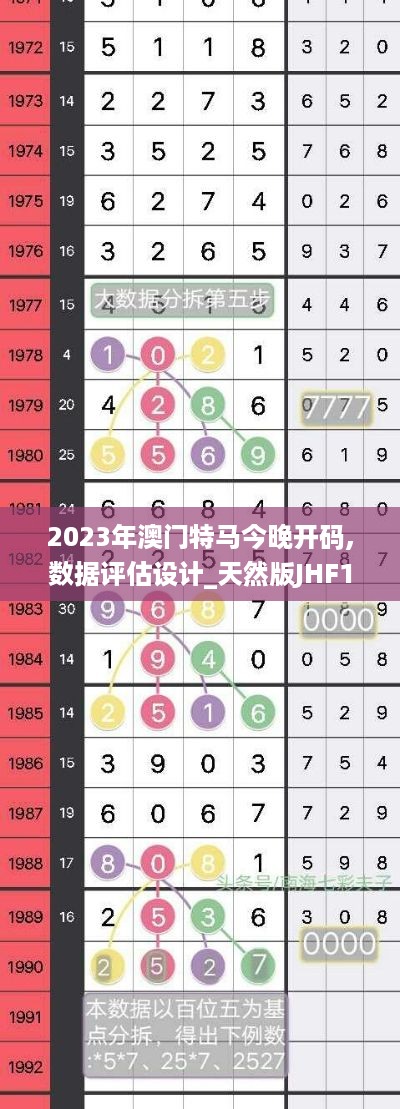 2023年澳门特马今晚开码,数据评估设计_天然版JHF19.65