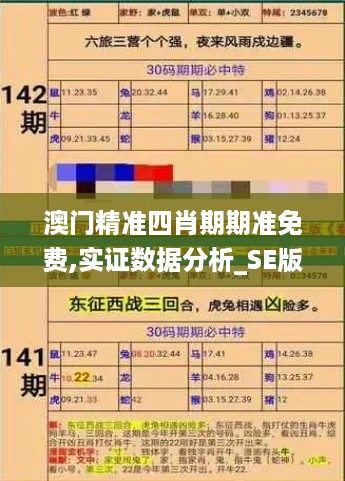 澳门精准四肖期期准免费,实证数据分析_SE版CFV19.25