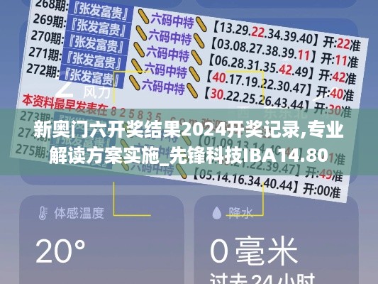 新奥门六开奖结果2024开奖记录,专业解读方案实施_先锋科技IBA14.80