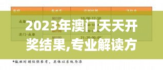 2023年澳门天天开奖结果,专业解读方案实施_SE版KCJ5.77