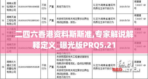 二四六香港资料斯斯准,专家解说解释定义_曝光版PRQ5.21