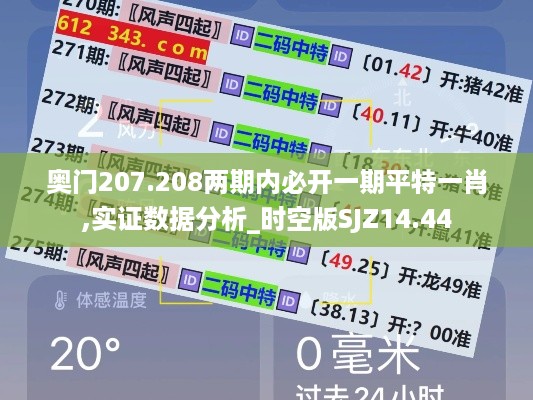 奥门207.208两期内必开一期平特一肖,实证数据分析_时空版SJZ14.44