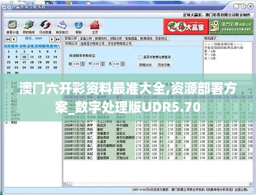 澳门六开彩资料最准大全,资源部署方案_数字处理版UDR5.70