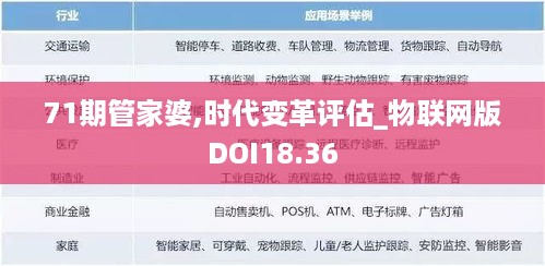 71期管家婆,时代变革评估_物联网版DOI18.36