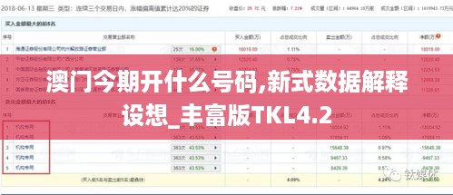 澳门今期开什么号码,新式数据解释设想_丰富版TKL4.2