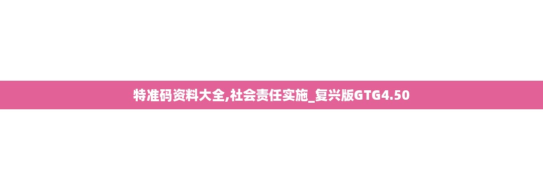 特准码资料大全,社会责任实施_复兴版GTG4.50