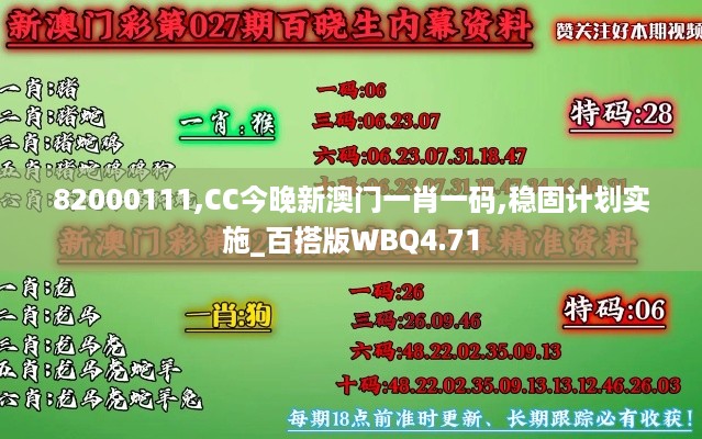 82000111,CC今晚新澳门一肖一码,稳固计划实施_百搭版WBQ4.71