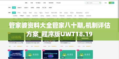 管家婆资料大全管家八十期,机制评估方案_程序版UWT18.19