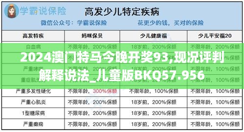 2024澳门特马今晚开奖93,现况评判解释说法_儿童版BKQ57.956