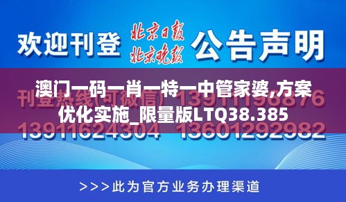 澳门一码一肖一特一中管家婆,方案优化实施_限量版LTQ38.385