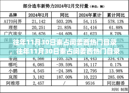 往年11月30日秦占闵姜西热门目录，深度解析与体验分享