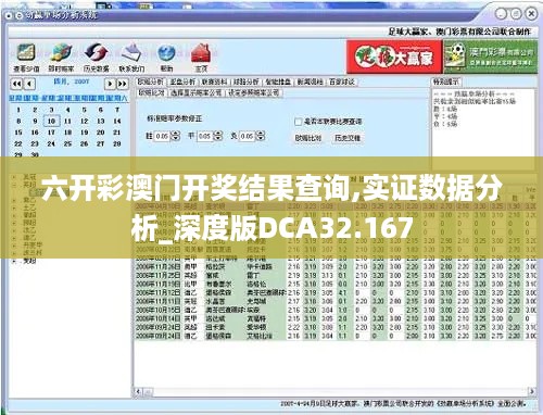 六开彩澳门开奖结果查询,实证数据分析_深度版DCA32.167