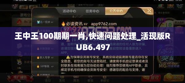 王中王100期期一肖,快速问题处理_活现版RUB6.497