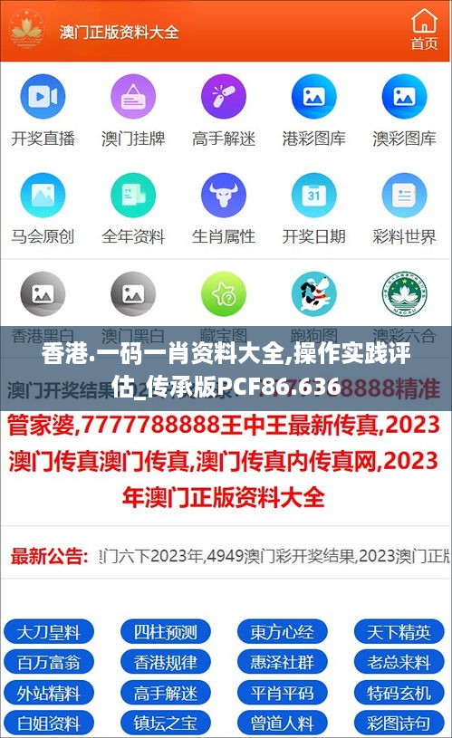 香港.一码一肖资料大全,操作实践评估_传承版PCF86.636