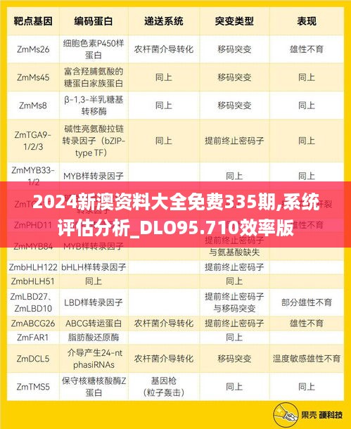 2024新澳资料大全免费335期,系统评估分析_DLO95.710效率版