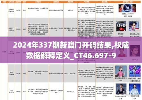 2024年337期新澳门开码结果,权威数据解释定义_CT46.697-9