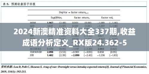 2024新澳精准资料大全337期,收益成语分析定义_RX版24.362-5