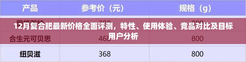 12月复合肥最新价格全面解析，特性、使用体验、竞品对比与目标用户分析