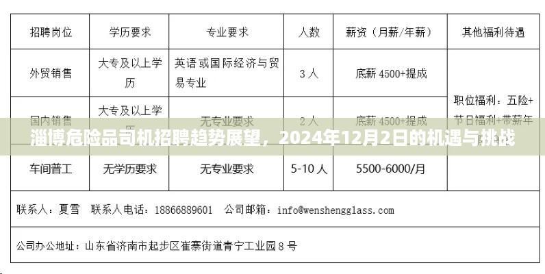 淄博危险品司机招聘趋势展望，机遇与挑战并存（2024年12月2日）