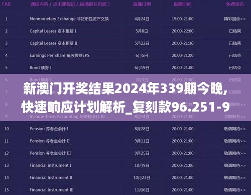 新澳门开奖结果2024年339期今晚,快速响应计划解析_复刻款96.251-9