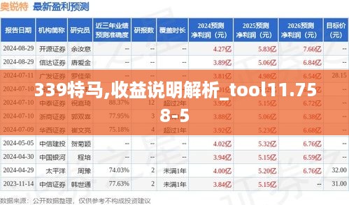 339特马,收益说明解析_tool11.758-5